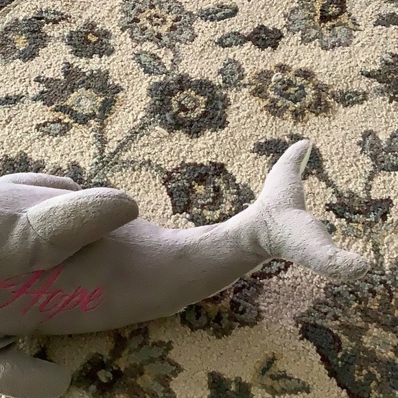 Dolphin stuffed animal says HOPE  with pink stitching . In good shape - Picture 5 of 5